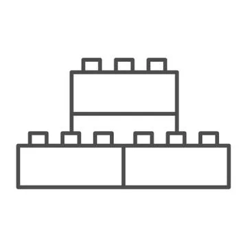 Constructor thin line icon, Kids toys concept, Building kit sign on white Stock Illustration