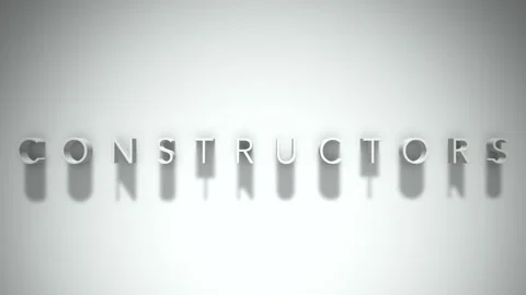 Constructors 3D title animation white text on a white background Stock Footage 299368995