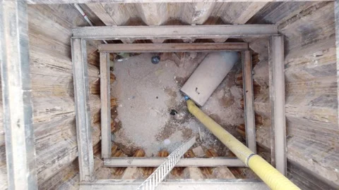 Constuction pit for underground work Stock Footage 158895166