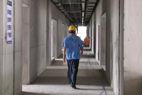 Constuction Site Long Corridior Foto stock