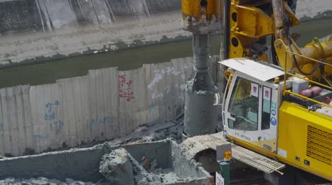 Constuction Work going on in Singapore Video stock 64381081