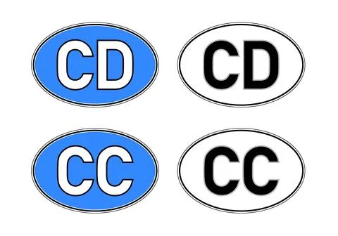 Consular Corps and Diplomatic Corps, oval code license plate car sticker Ilustración de archivo