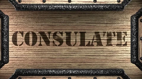 Consulate on wooden stamp Видео 8651251