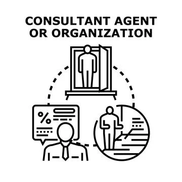 Consultant agent or organization providing valuable expert solutions Stock Illustration