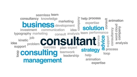Consultant animated word cloud. Kinetic typography. Stock Footage 111763524