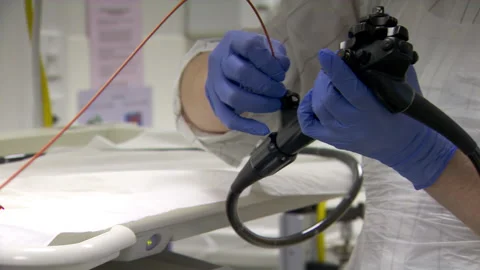 Consultant Doctor Preparing an Endoscope 스톡 동영상 146285502