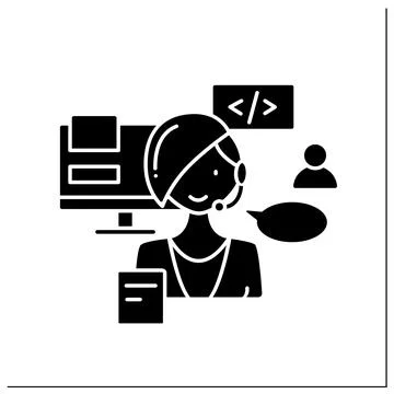Consultant glyph icon Illustrazione stock