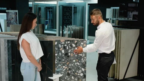 Consultant Helping Customer in Choice Tile 스톡 동영상 291719410