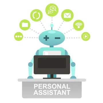 Consultant robot, Robo advisor Stock Illustration