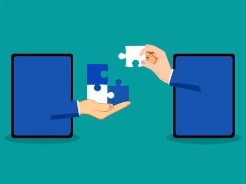 Consultant to solve problems online channels. online communication concept イラスト素材