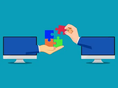 Consultant to solve problems online channels. online communication concept Stock Illustration