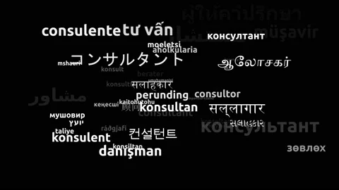 Consultant Translated in 50 Worldwide Languages Endless Looping 3d Zooming Wo Video stock 145201952
