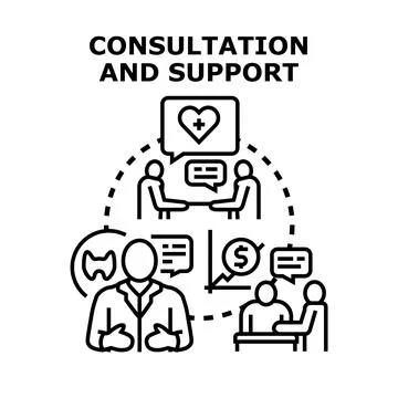 Consultation and support concept vector illustration Stock Illustration