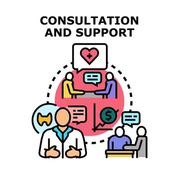 Consultation and support concept vector illustration Stock Illustration