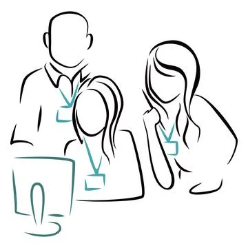 Consultation at computer Stock Illustration