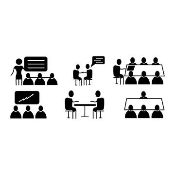 Consultation  idea line icon set Stock Illustration