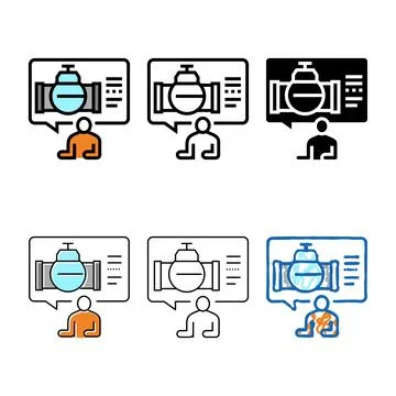 Consultation pipeline range construction color icon vector Stock Illustration