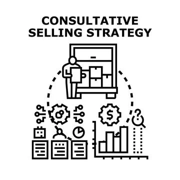 Consultative selling strategy concept vector illustration Stock Illustration