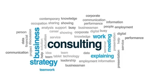 Consulting animated word cloud, text design animation. Stock Footage 80322325