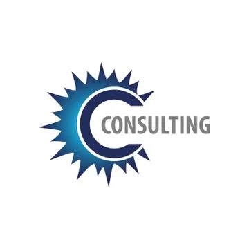 Consulting blue ray initial letter C logo concept design template Stock Illustration