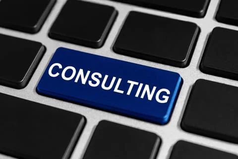 Consulting button on keyboard Foto stock