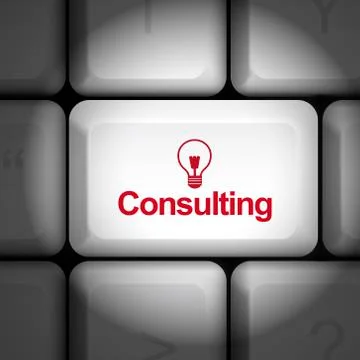 Consulting concept with computer keyboard Stockillustratie