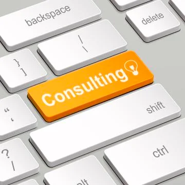 Consulting concept with computer keyboard Stockillustratie
