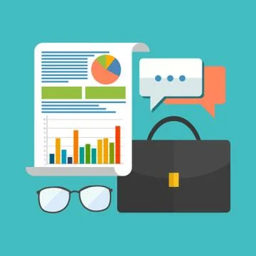 Consulting concept. Flat design stylish. Isolated on color background Stock Illustration