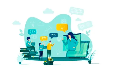 Consulting concept in flat style. Stock Illustration