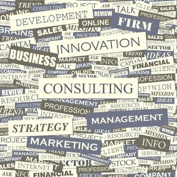 CONSULTING CONSULTING. Seamless pattern. Concept related words in tag clou... Stock Photos