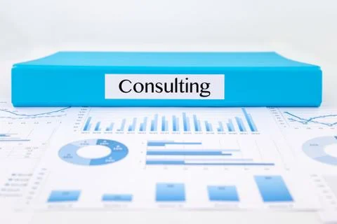 Consulting documents, graphs analysis and business report Stock Photos