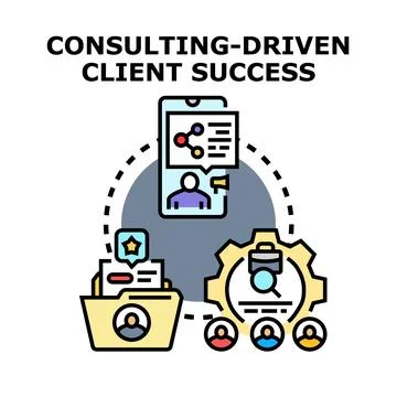 Consulting driven client success strategy development service Stockillustratie