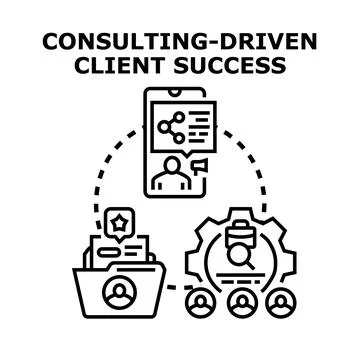 Consulting driven client success strategy development service Stockillustratie