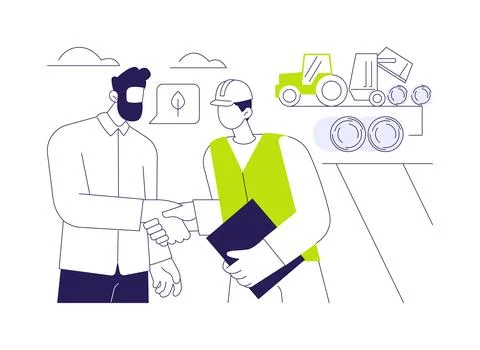 Consulting farmers abstract concept vector illustration. Stock Illustration