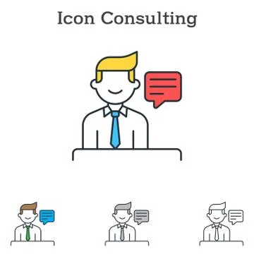 Consulting flat icon design for info graphics and businesses Stock Illustration
