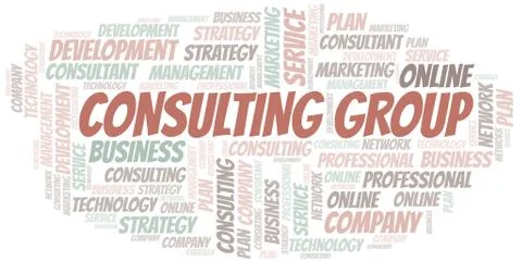 Consulting Group typography vector word cloud. Stock Illustration
