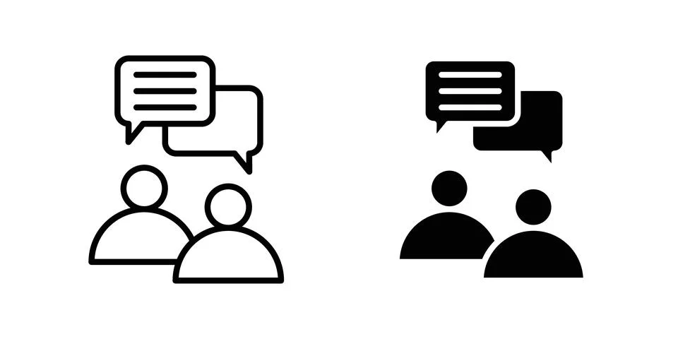 Consulting icon solid, line, and editable vector set. Stock Illustration
