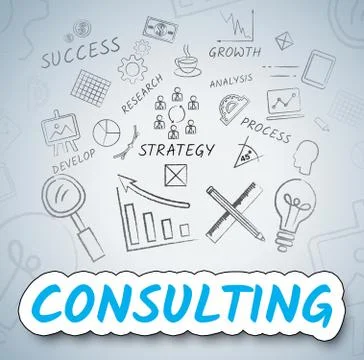 Consulting Ideas Representing Turn To And Contemplate Stock Illustration