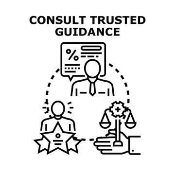 Consulting professional experts providing trusted guidance and advice Stock Illustration