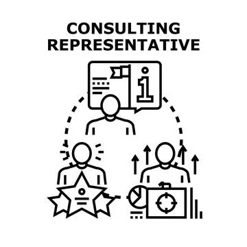 Consulting representative offering expert business advice and solutions Stock Illustration