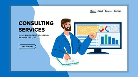 Consulting Services For Advising Client Vector 스톡 일러스트