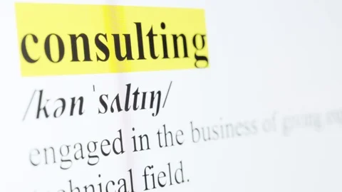 Consulting Text Macro Shot Highlighted in Yellow Color On Computer Screen Stock Footage 123224238