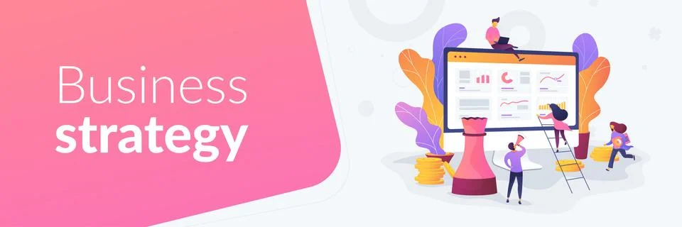 Consulting web banner concept. Stock Illustration