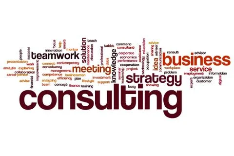 Consulting word cloud Stock Illustration