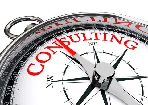 Consulting word on compass conceptual image Stock Illustration