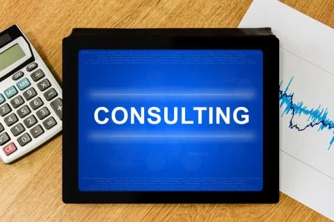 Consulting word on digital tablet 스톡 사진