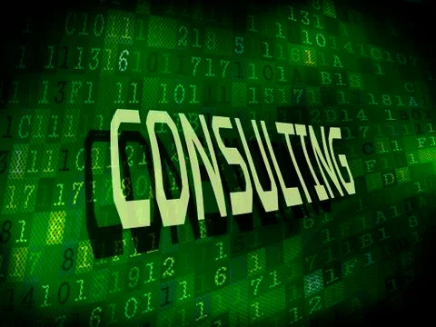 Consulting word isolated on digital background Stock Illustration