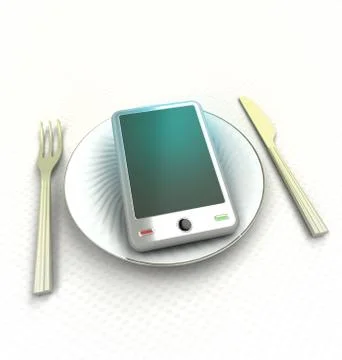 Consume modern smart phone technologies render illustration Stock Illustration