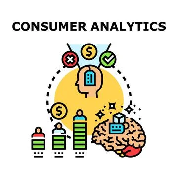 Consumer analytics concept understanding customer behavior insights Stock Illustration