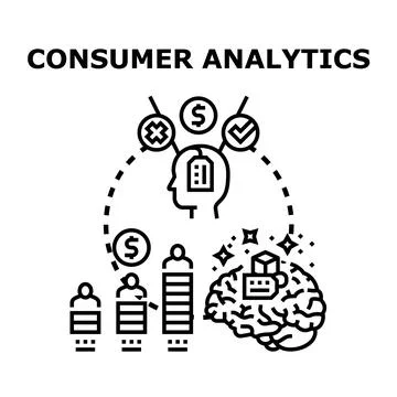 Consumer analytics concept understanding customer behavior insights Stock Illustration